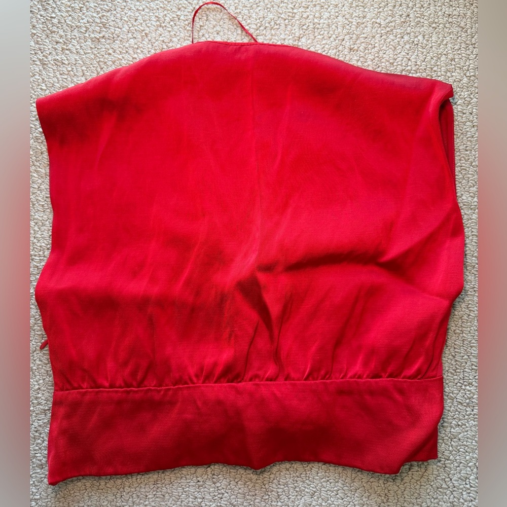 Zara Elegant Red Women's V Neck Top - Picture 4 of 4